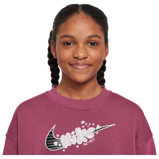Nike Παιδικό φούτερ Sportswear Club Fleece Oversized Crew Sweatshirt Nike Παιδικό φούτερ Sportswear Club Fleece Oversized Crew Sweatshirt